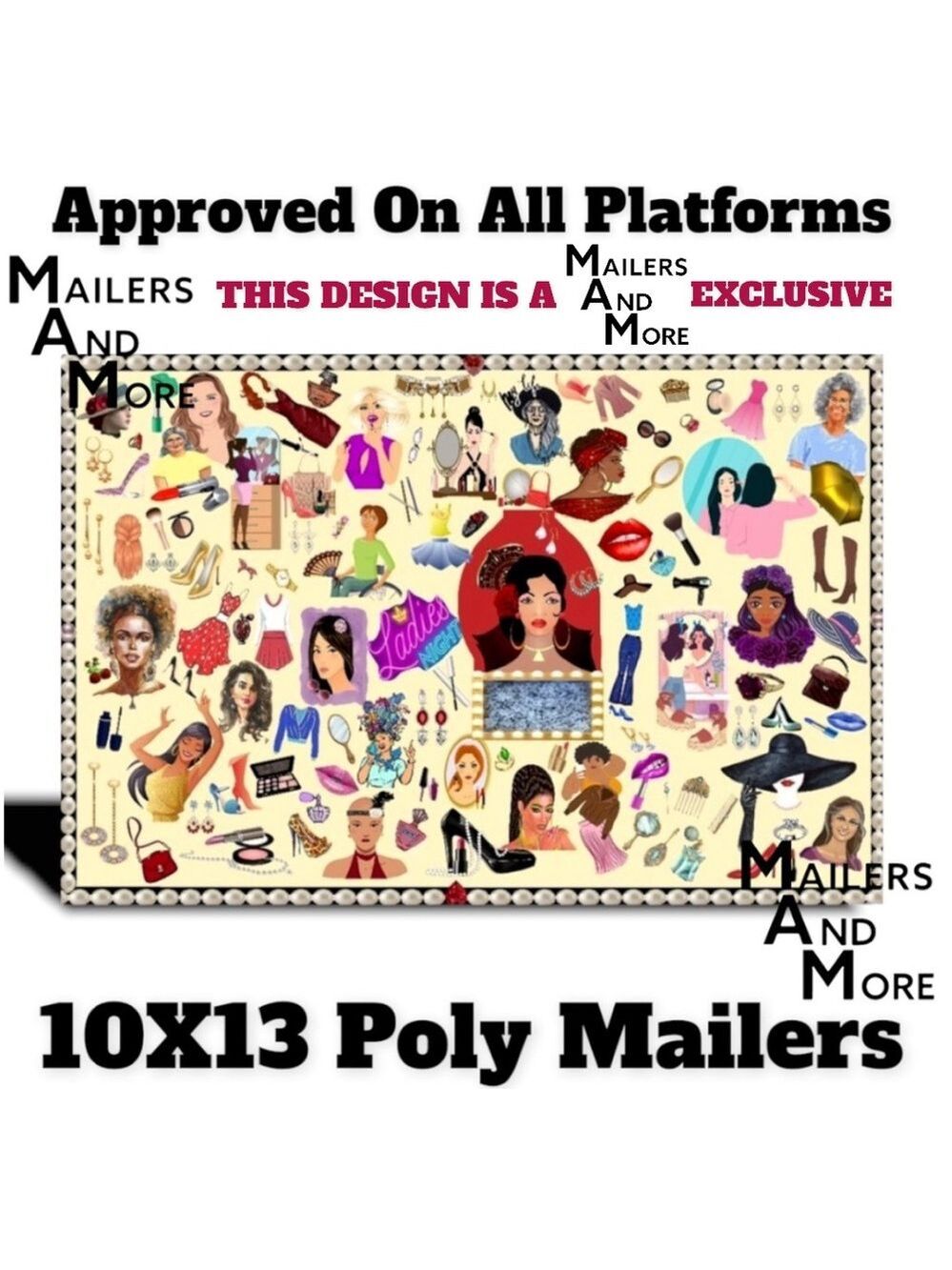 25 10X13 Poly Mailers Fashion Makeup Girls Ladies Night Flat PRICE IS FIRM - Picture 8 of 15